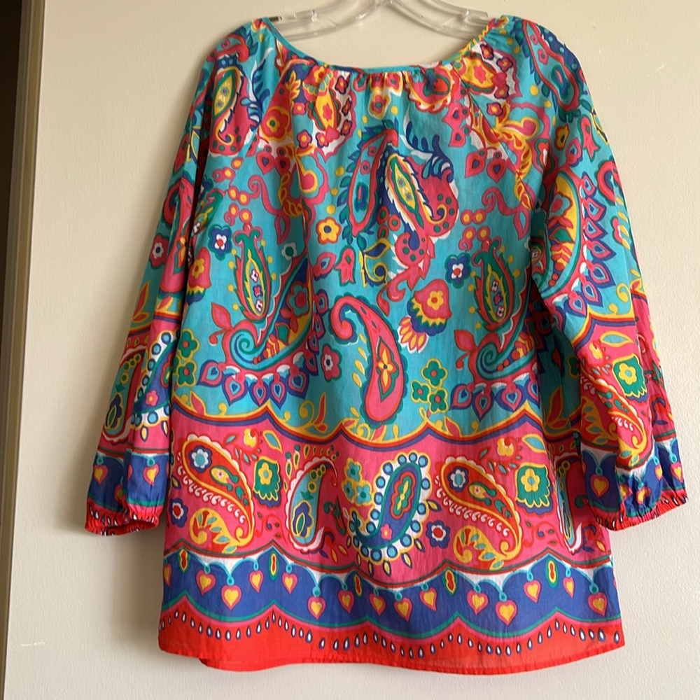 Talbots multicolor tie-front tunic - Picture 7 of 15